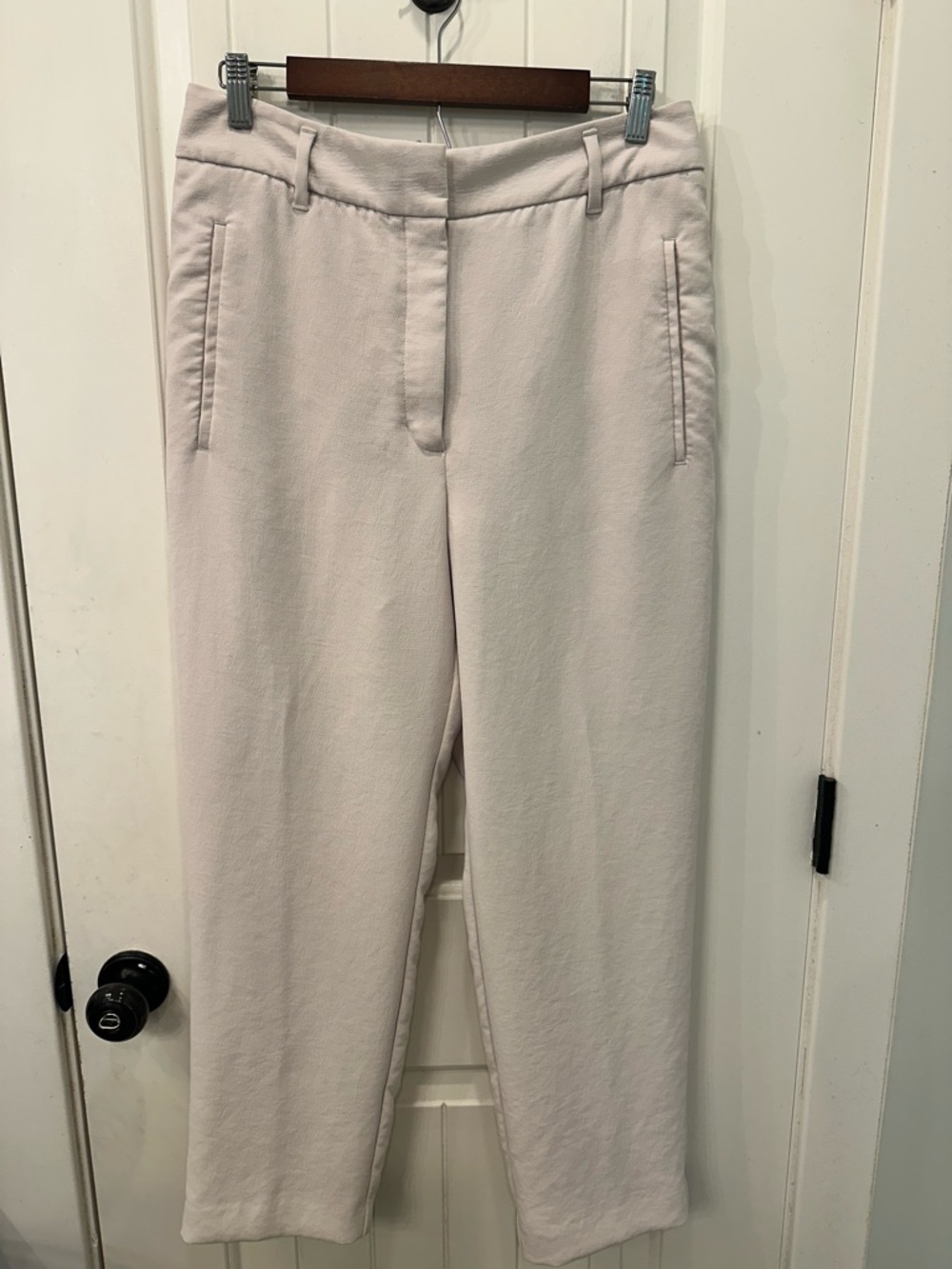 Aritzia Wilfred Crepe Trousers Matte Pearl Cream/Pink Beige Size 10